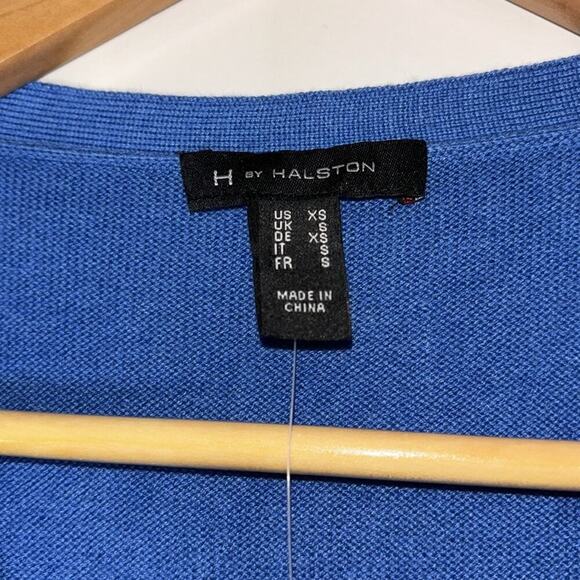H by Halston blue full zip long cardigan sweater size xsmall - Picture 6 of 7